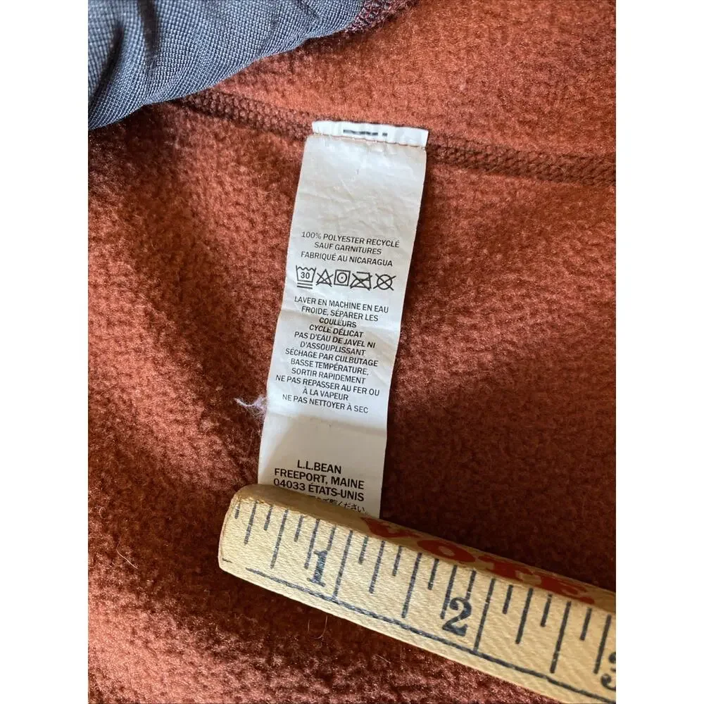LL Bean Mens Swift Fleece Full Zip Light Jacket XL Tall Burgundy Coat XLT Hiking